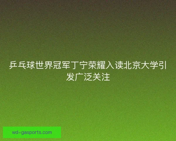 乒乓球世界冠军丁宁荣耀入读北京大学引发广泛关注